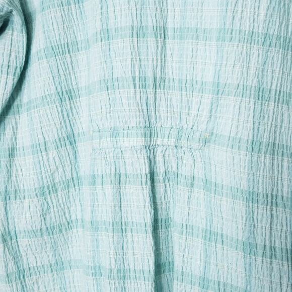 Woolrich Women’s Shirt Aqua Plaid Button Front Modern Cottagecore Button-Up XL - Picture 3 of 11